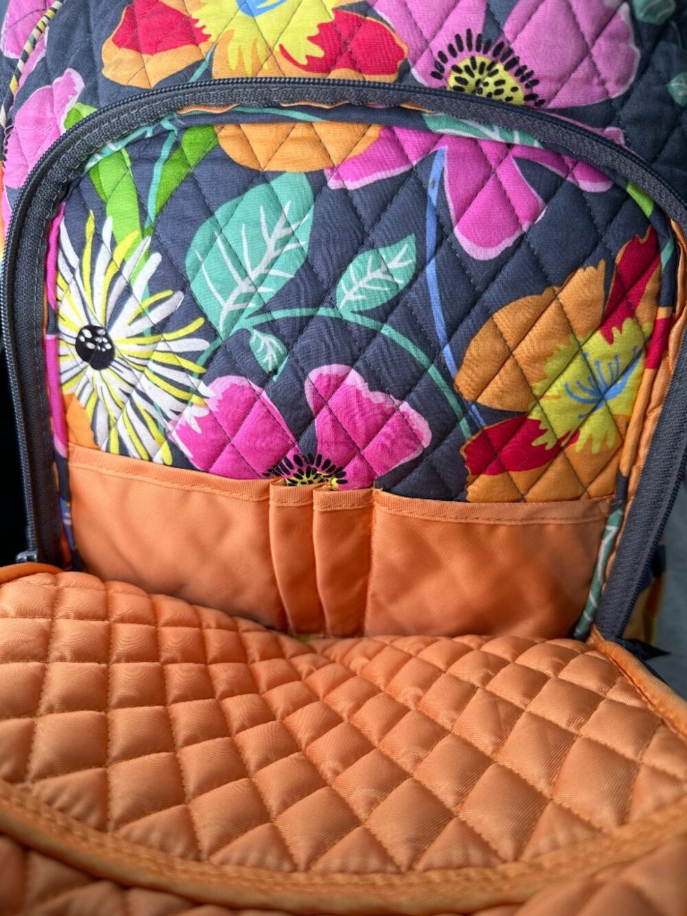 Vera Bradley Jazzy Blooms Quilted Backpack - Picture 8 of 11